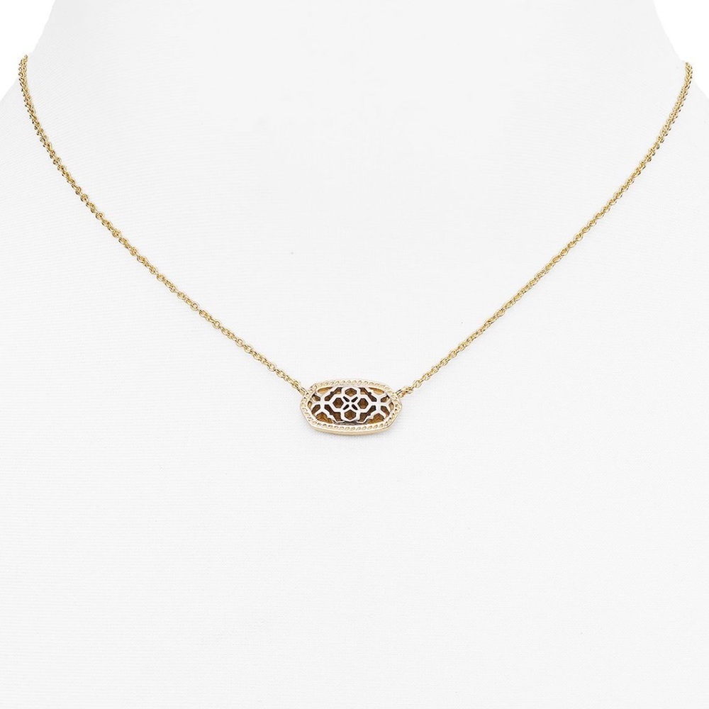 Kendra Scot Elisa Filagree Pendant 15” Necklace Silver